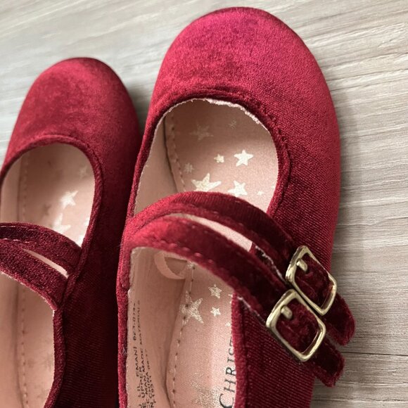 Christie & Jill Toddler Girls Mary Jane Velvet Kids Flat Party Shoes Sz 6 - Picture 6 of 7